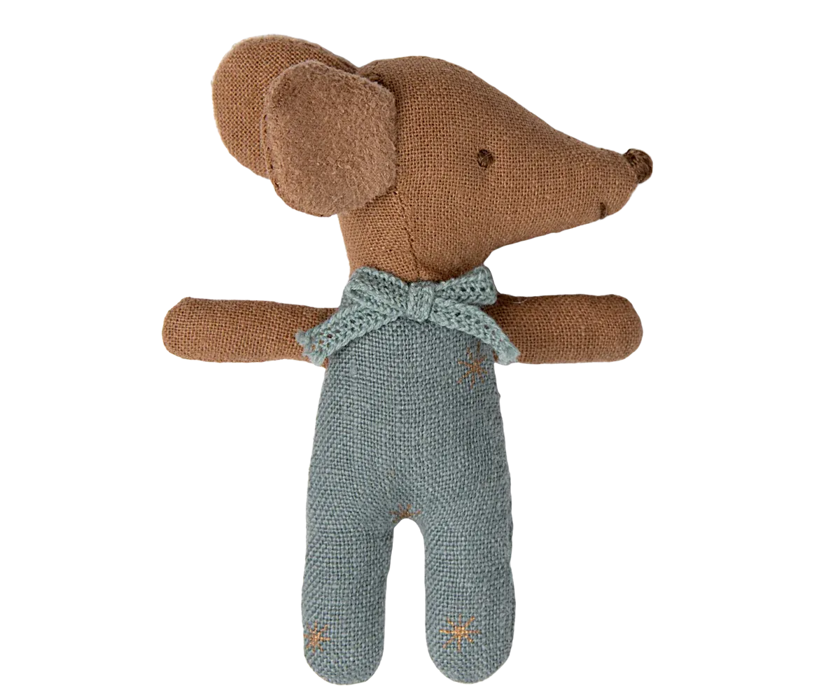 Ratón bebé desvelado en caja de cerillas Azul Maileg - Imagen 3