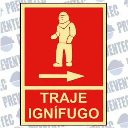 Señalizaciones : Treje ignífugo ( Flecha derecha)