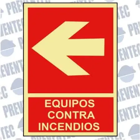 Señales de socorro : Equipos contra incendios ( Flecha izquierda )