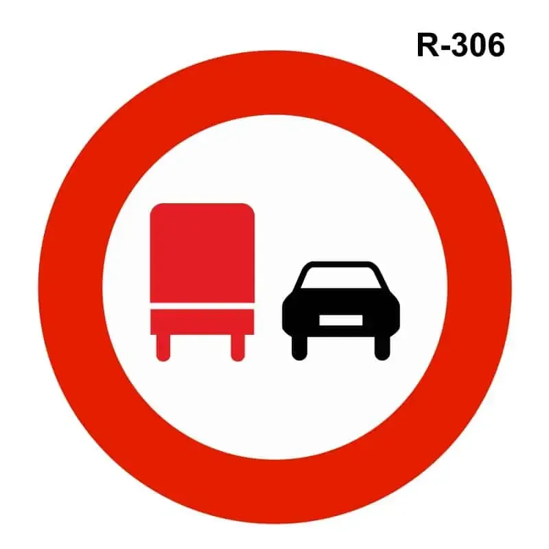 Adelantamiento prohibido para camiones – ( R-306 )