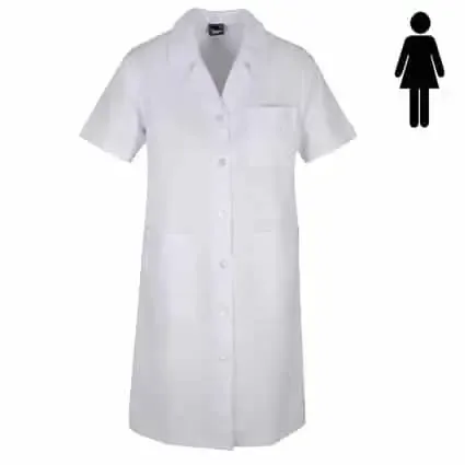 Bata blanca señora manga corta