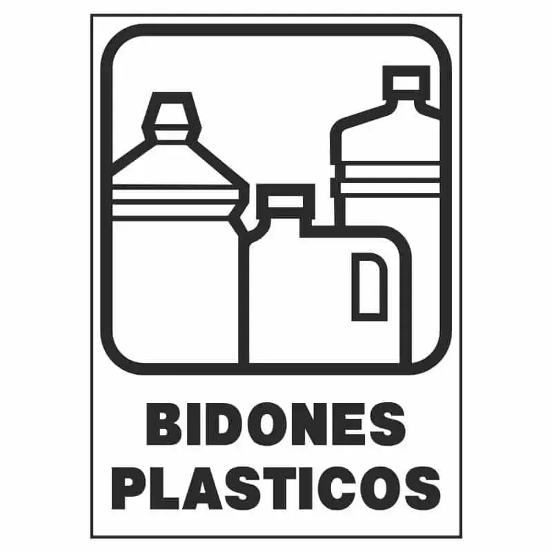 Señalización reciclaje : Bidones plásticos
