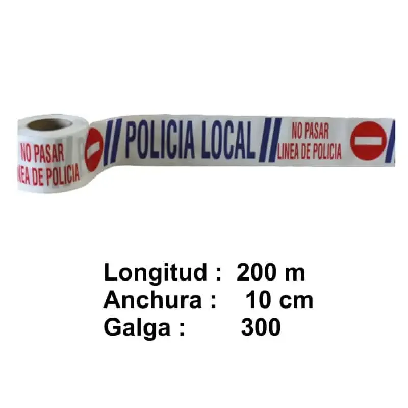 Cintas con texto : No pasar línea policía – Policía Local