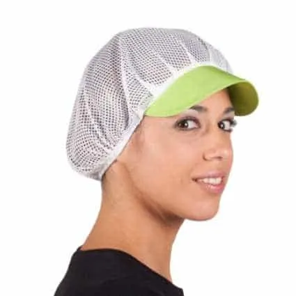 Cofias de trabajo de rejilla con visera color Garys