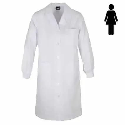 Bata blanca señora manga larga