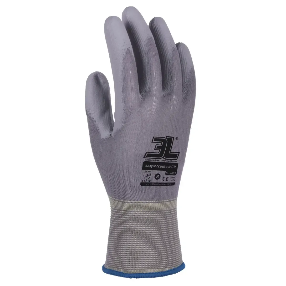 Guantes poliuretano gris 3L Supercontact - Imagen 2