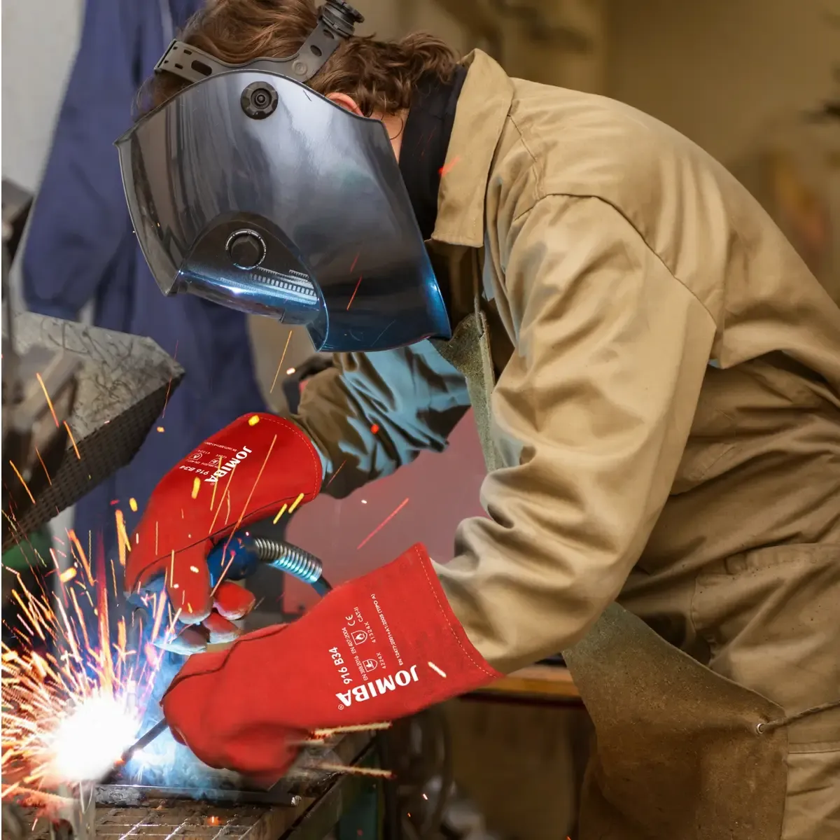 Guantes soldador en serraje Jomiba 916B - Imagen 2