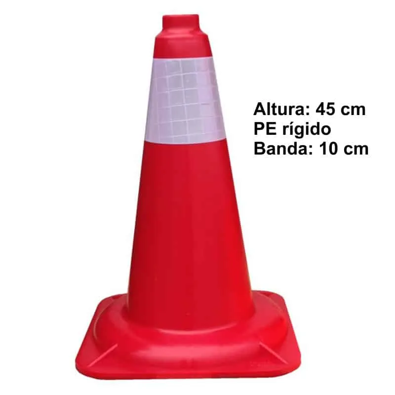 Conos de señalización vial rígidos 45 cm