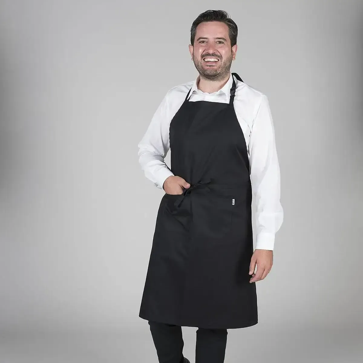 Delantales hostelería con hebilla modelo 1610 negro