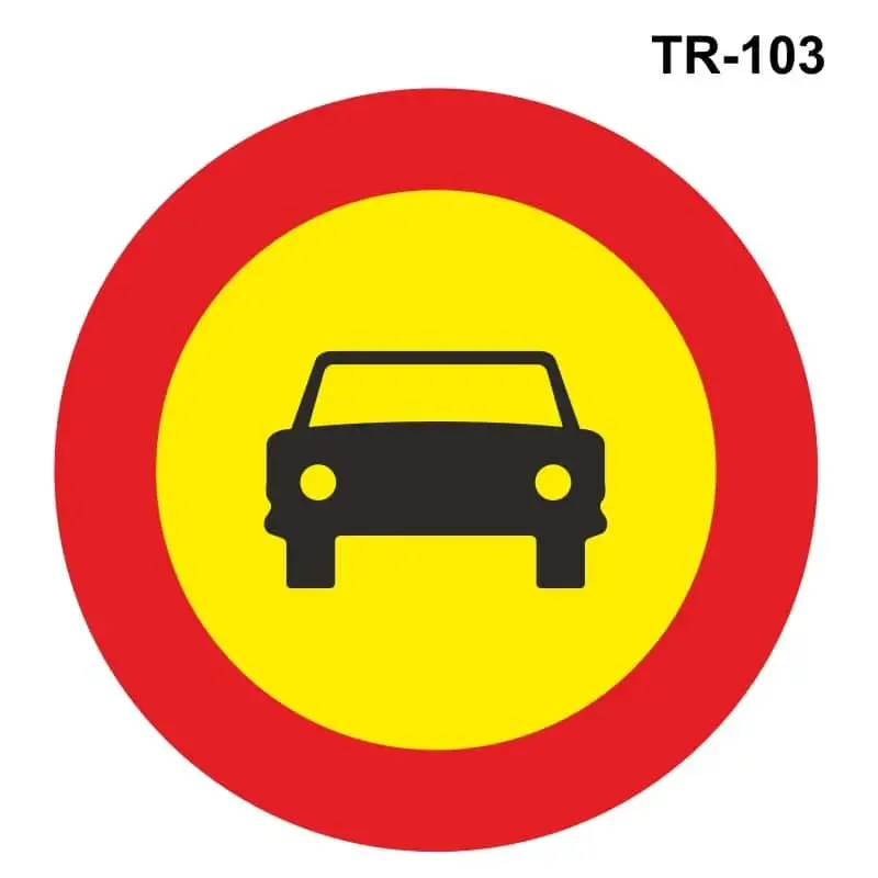 Obra: Entrada prohibida a vehículos de motor, excepto motocicletas dos ruedas ( TR-103 )