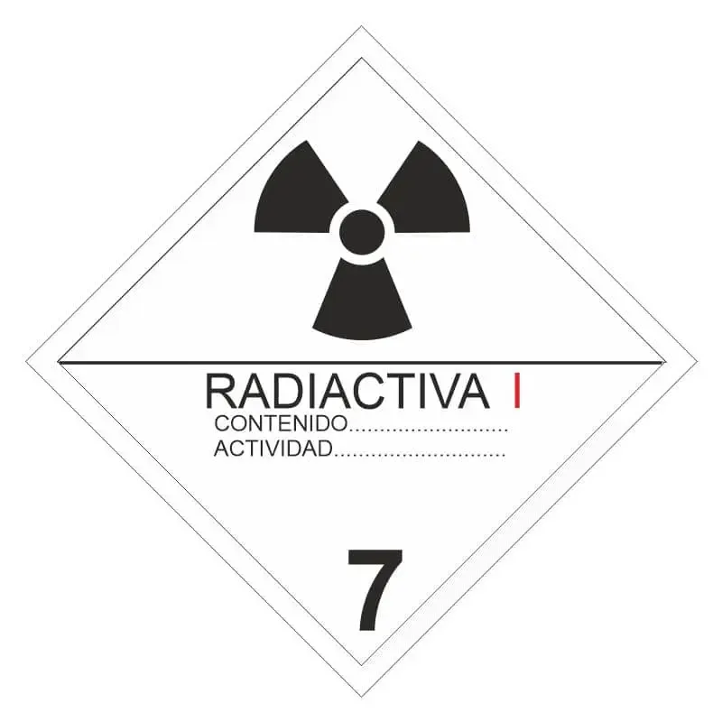 Señal Materias radioactivas : 7A categoría I