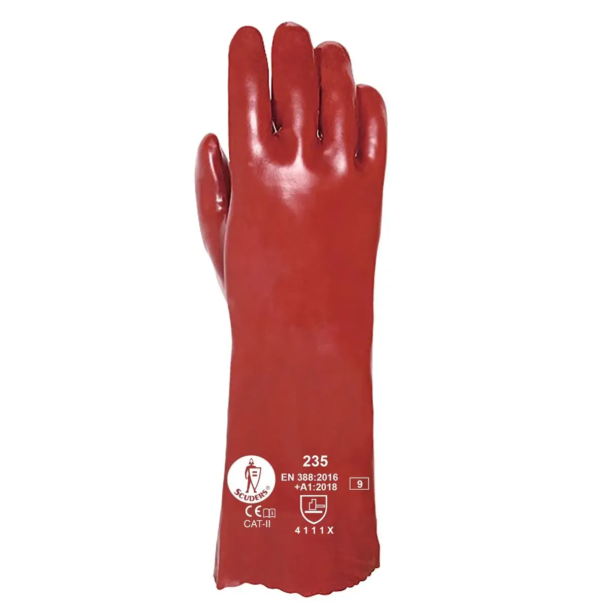 Guantes pvc rojo 35 cm Jomiba 235 - Imagen 2