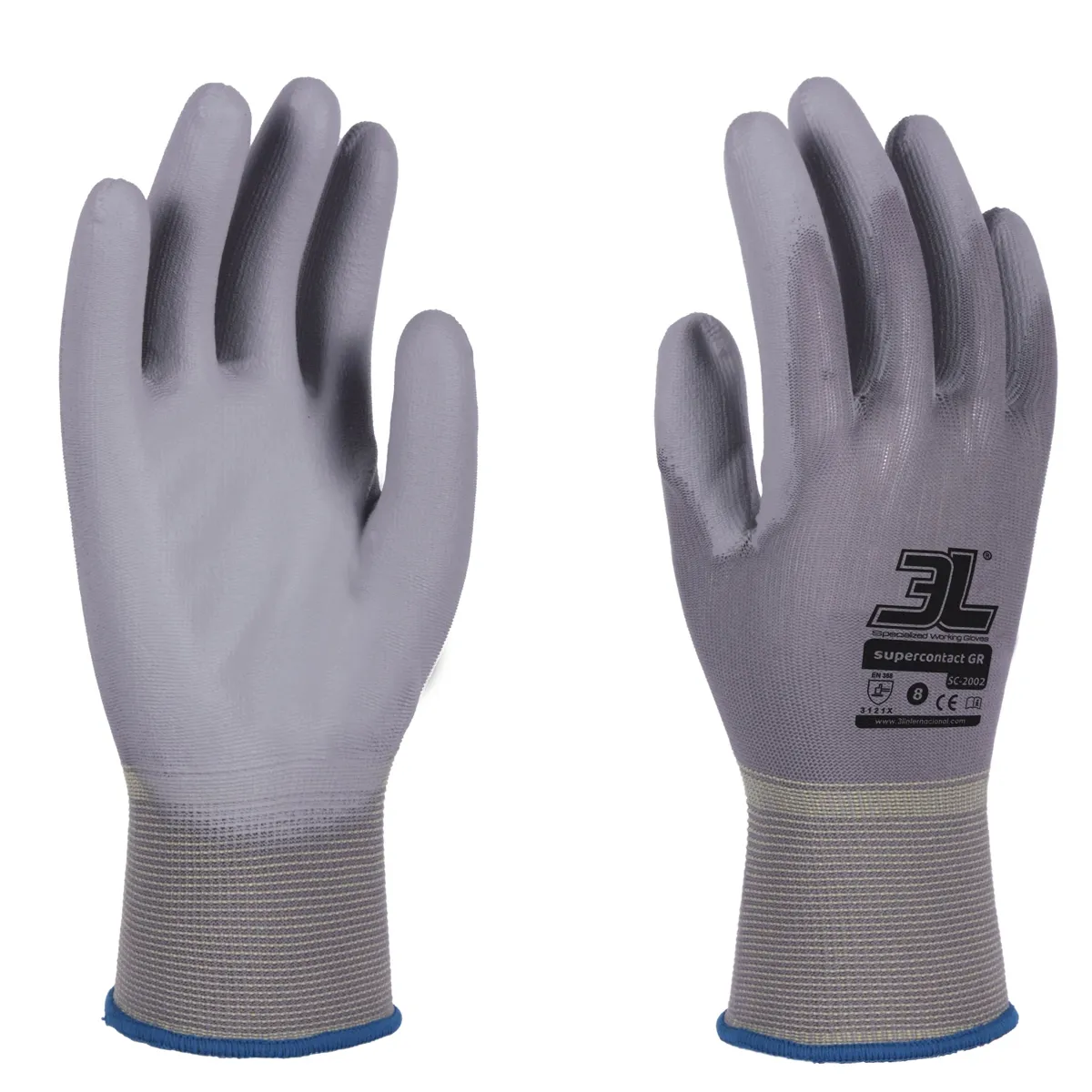 Guantes poliuretano gris 3L Supercontact