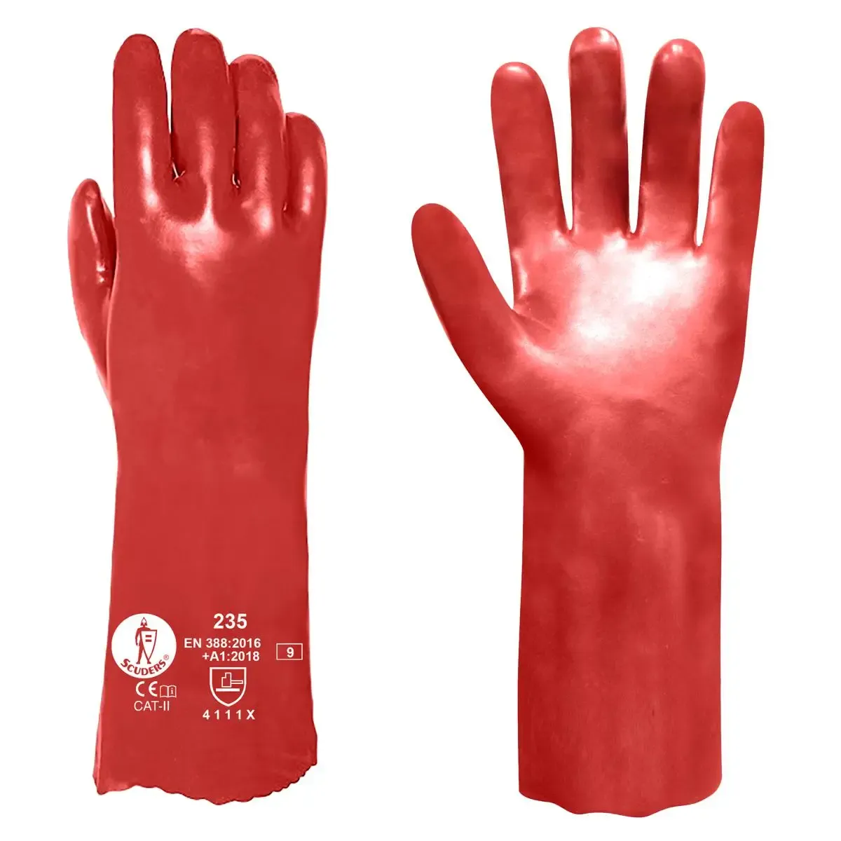 Guantes pvc rojo 35 cm Jomiba 235