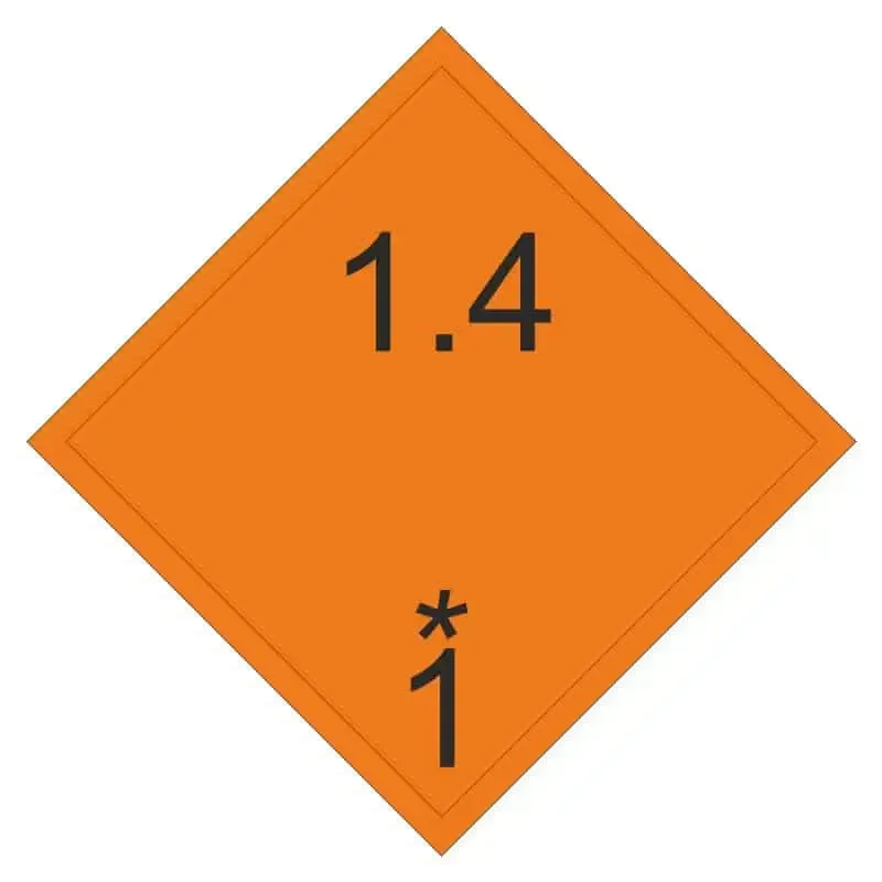 Señal Materias y objetos explosivos – Clase 1.4
