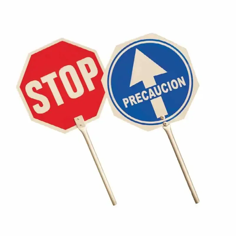 Paleta de STOP-PASO reflectante N1 mango de aluminio