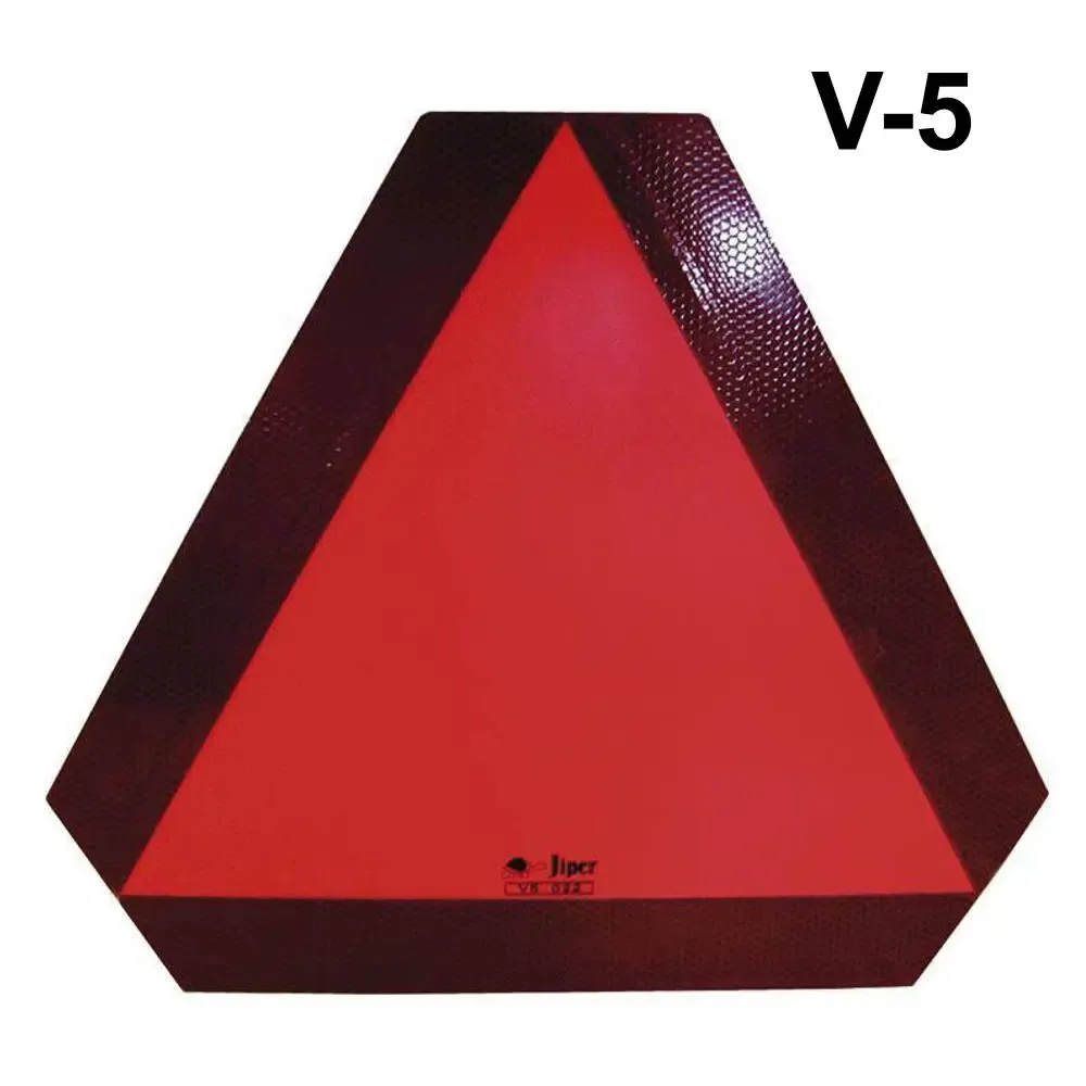 Placa V-5 aluminio para vehículos lentos