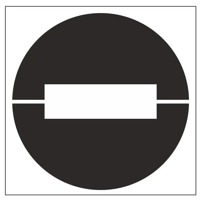 Plantilla de acero para señalización suelo – Dirección prohibida