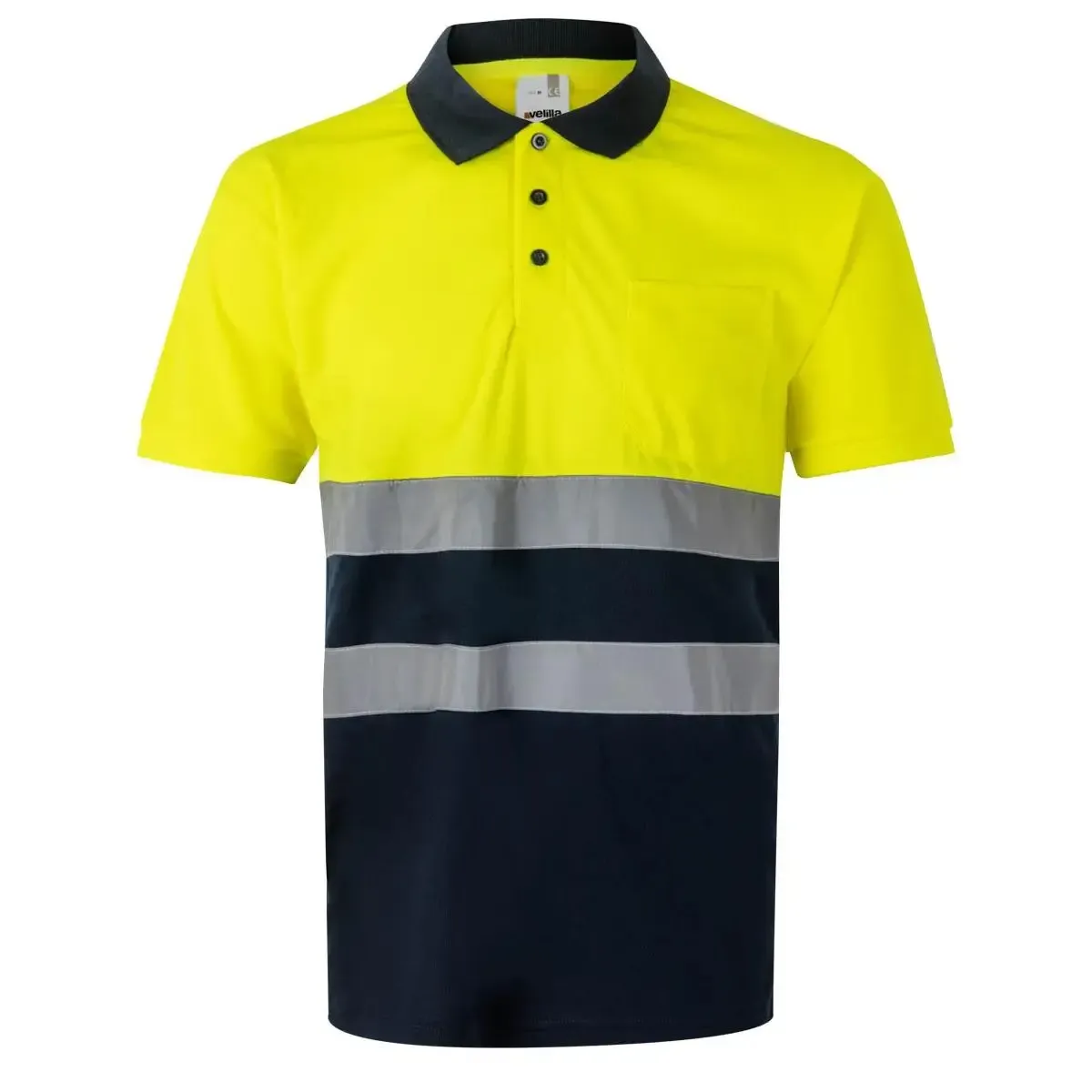 Polo bicolor Velilla 305504 alta visibilidad Manga corta - Imagen 4