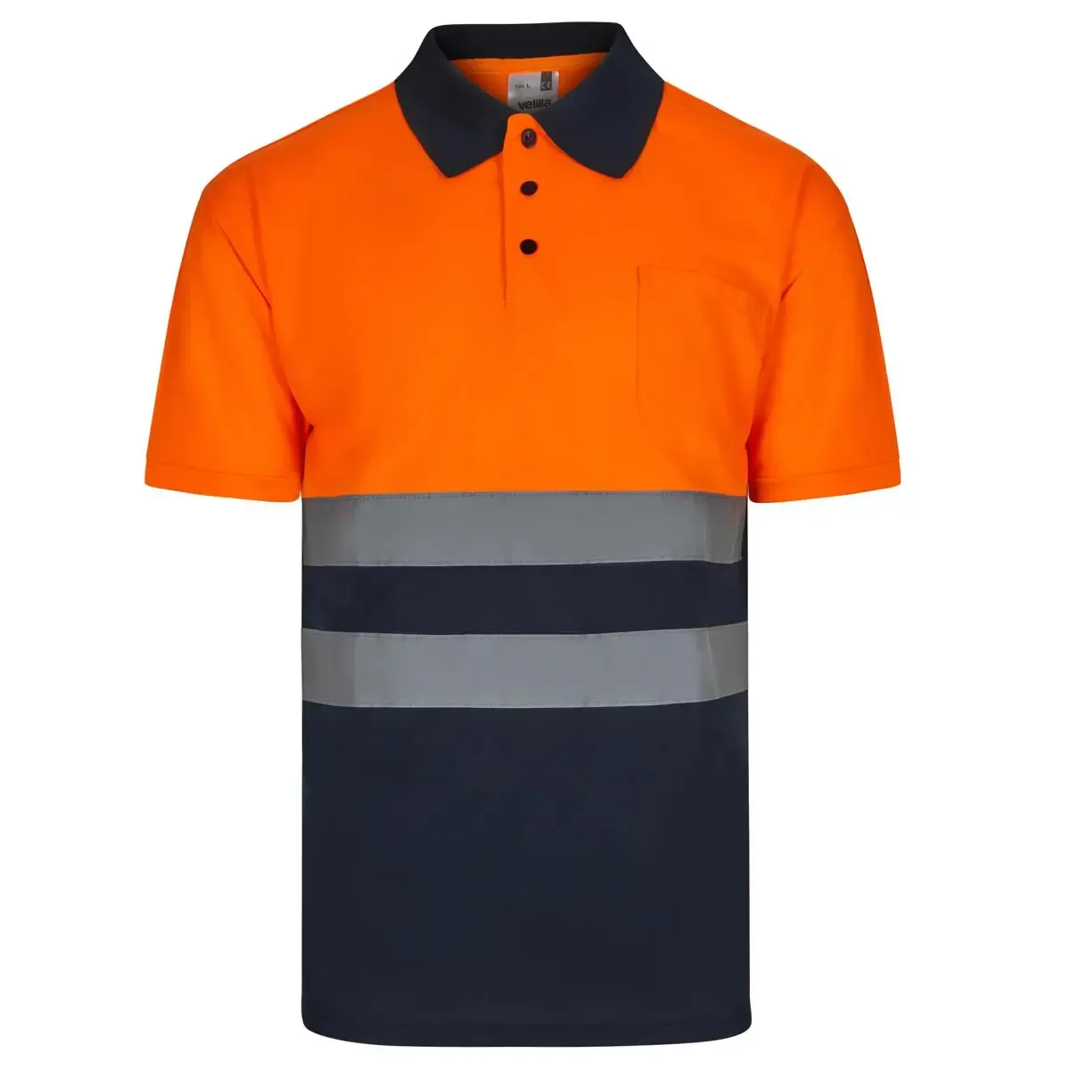 Polo bicolor Velilla 305504 alta visibilidad Manga corta - Imagen 5