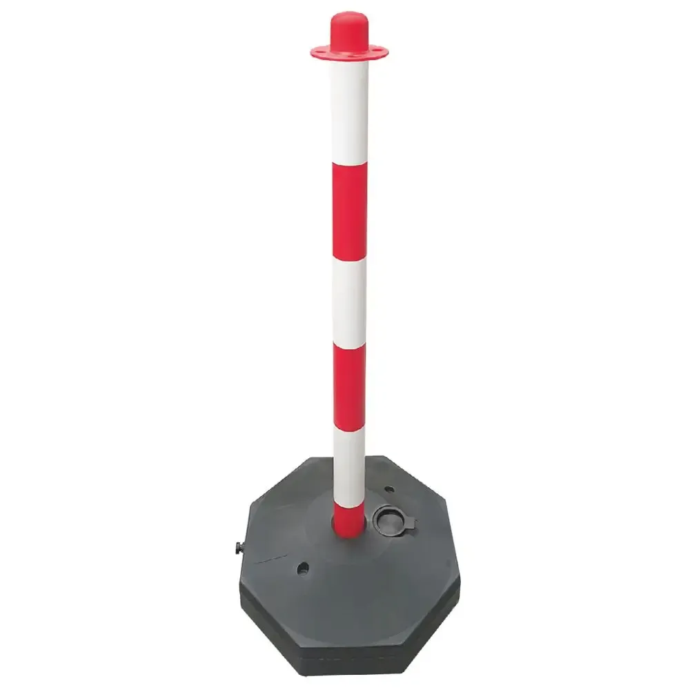 Postes de señalización PVC con base – Rojo-Blanco