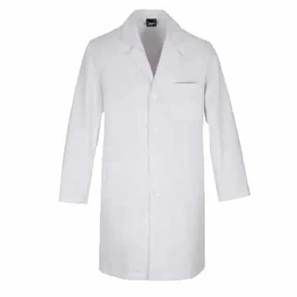 Bata blanca unisex manga larga