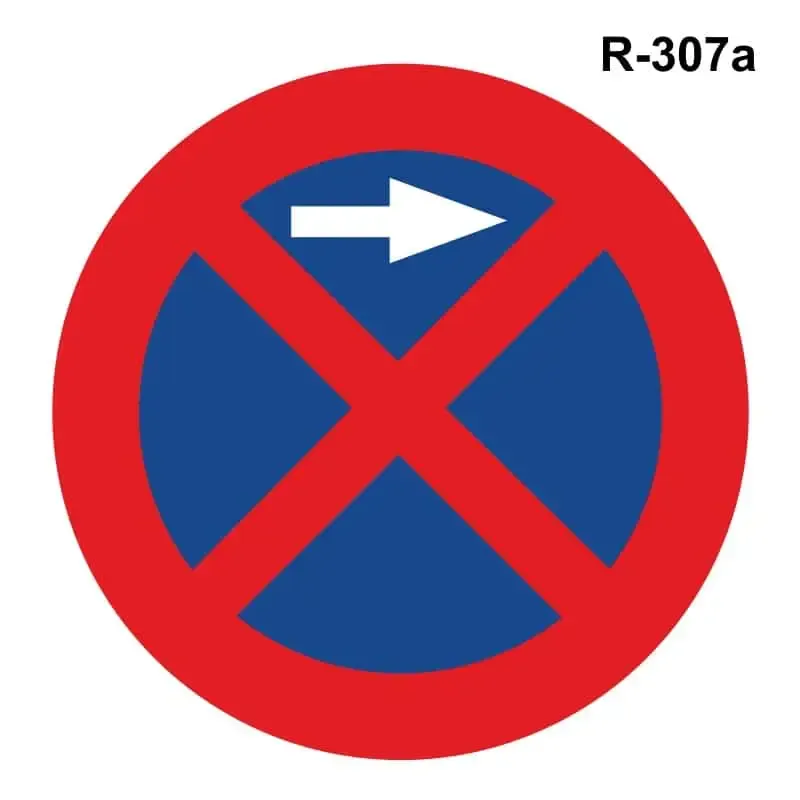 Parada y estacionamiento prohibido a la derecha ( R-307 a )
