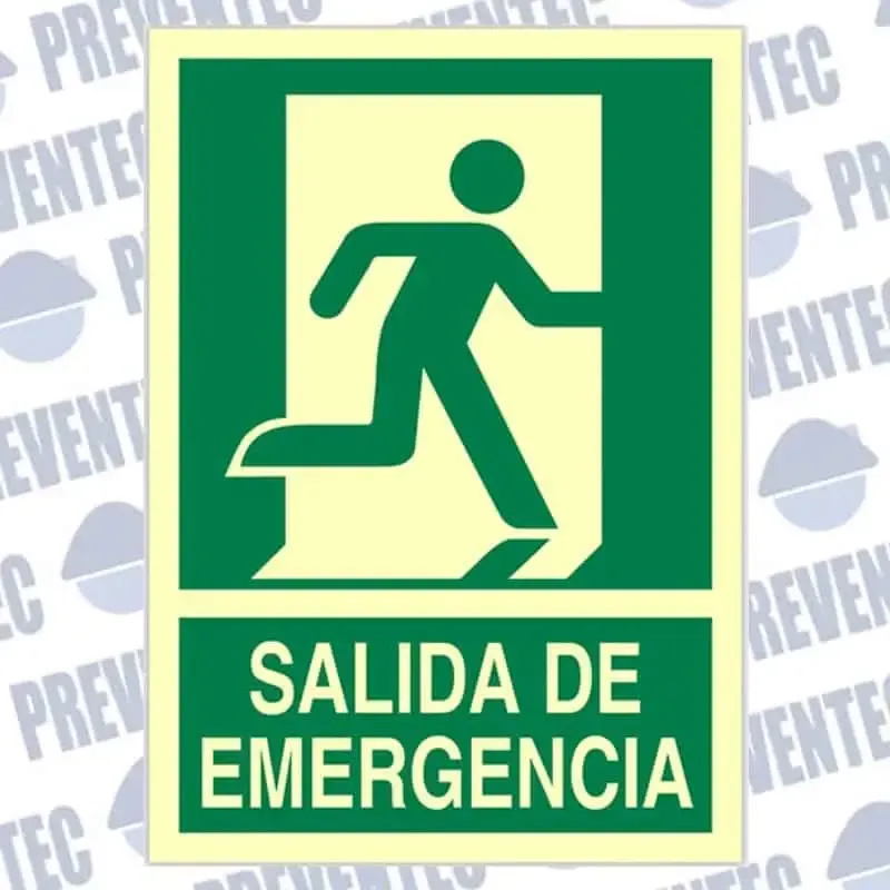 Señales de evacuación : Salida emergencia derecha