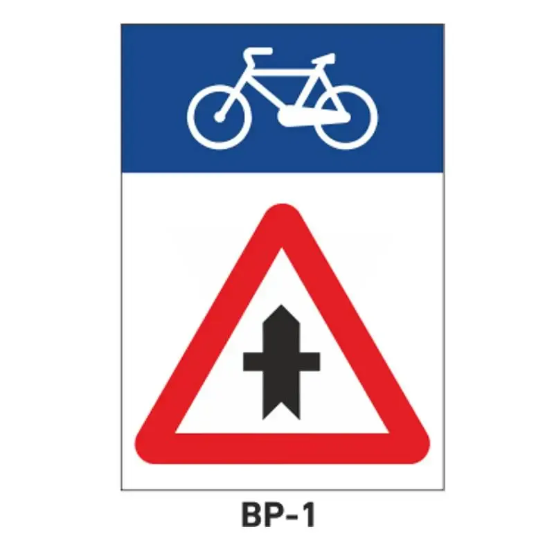 Señalización para ciclo-rutas – Intersección con prioridad BP-1