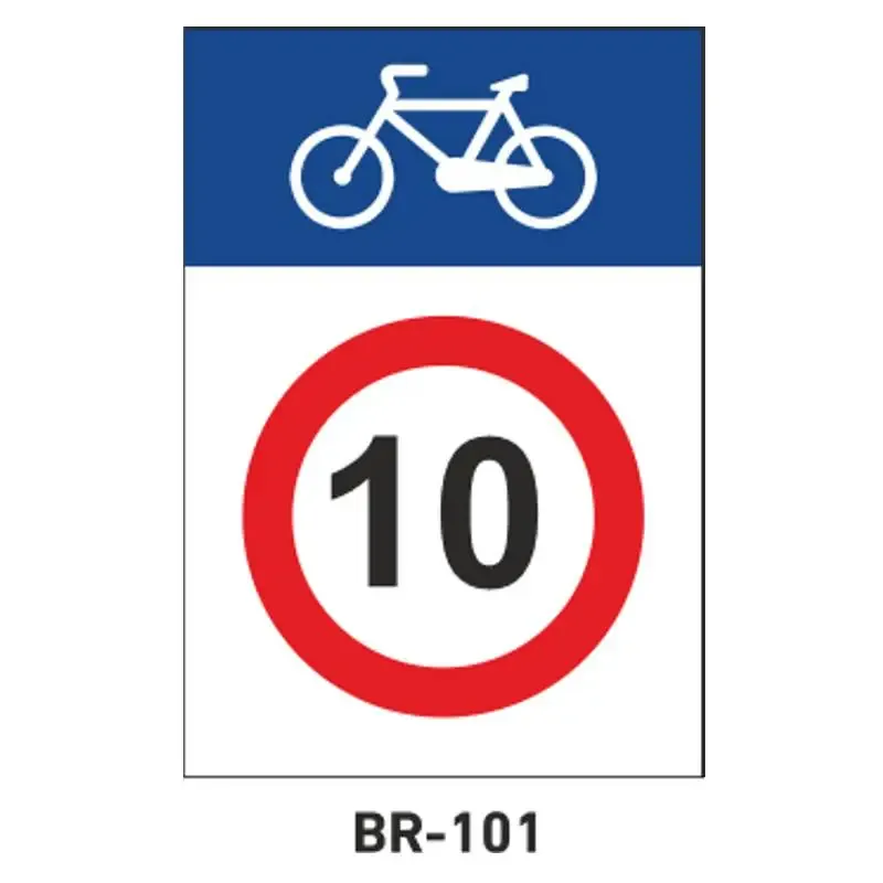 Señalización para ciclo-rutas – Velocidad máxima de 10 km/h
