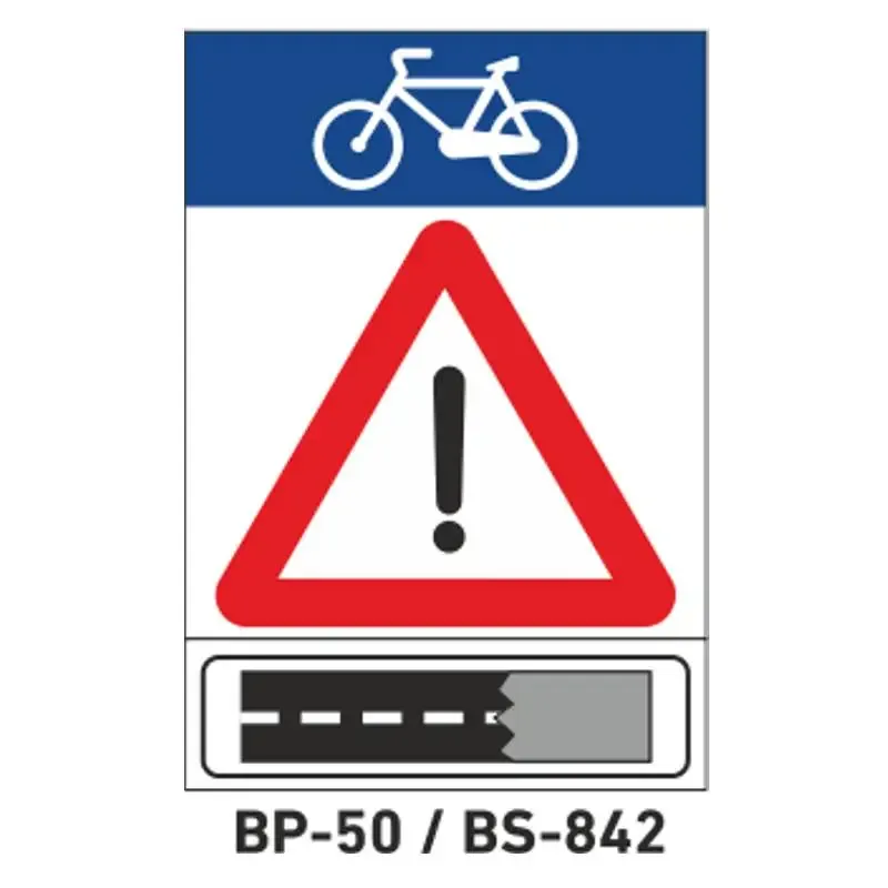 Señalización para ciclo-rutas – Fin de pavimento