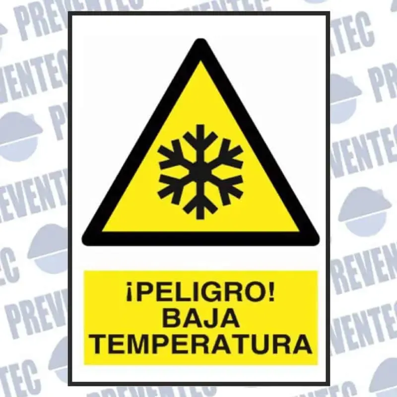Señalización de seguridad : ¡ Peligro ! Baja temperatura