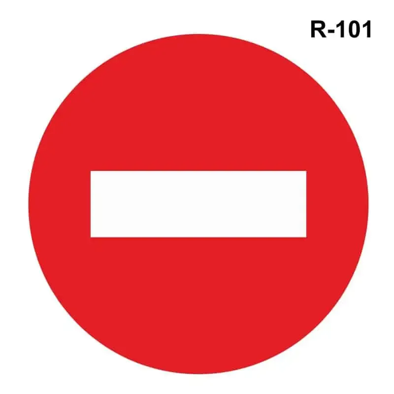 Señal de dirección prohibida – ( R-101 )