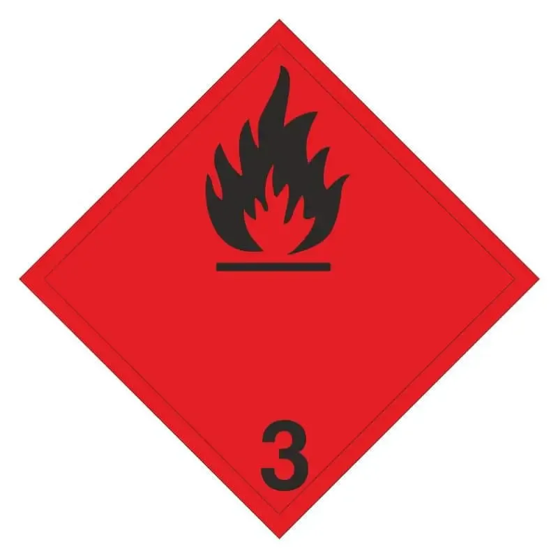Señal mercancías peligrosas : Líquidos inflamables – Clase 3