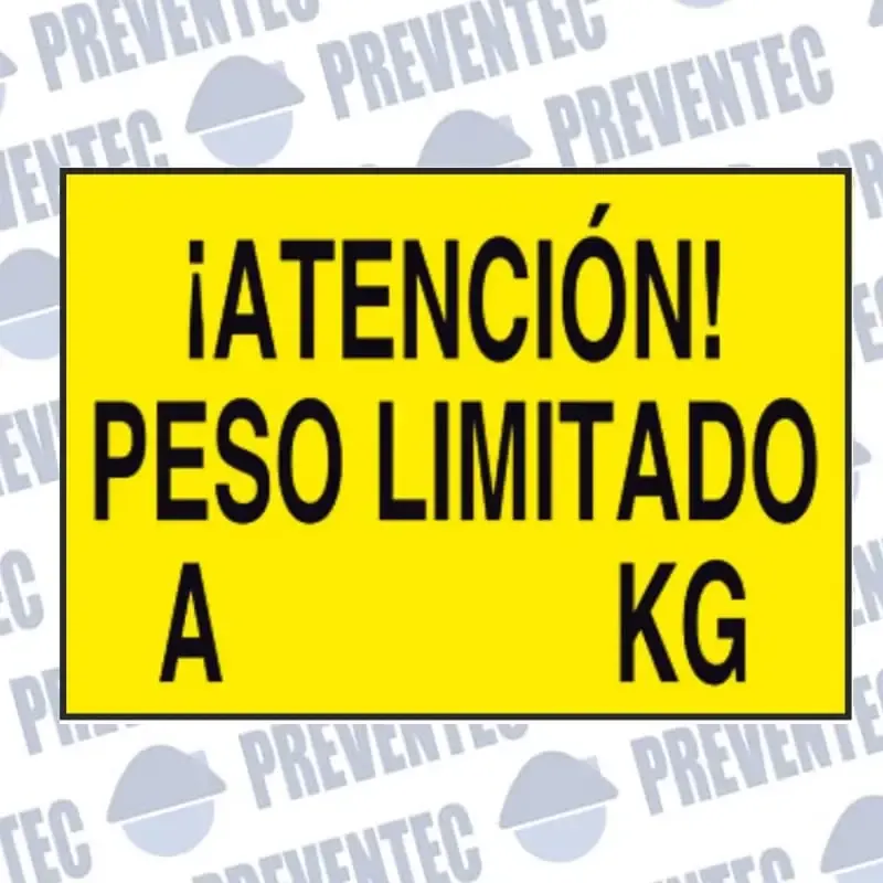 Señal ¡Atención! Peso limitado
