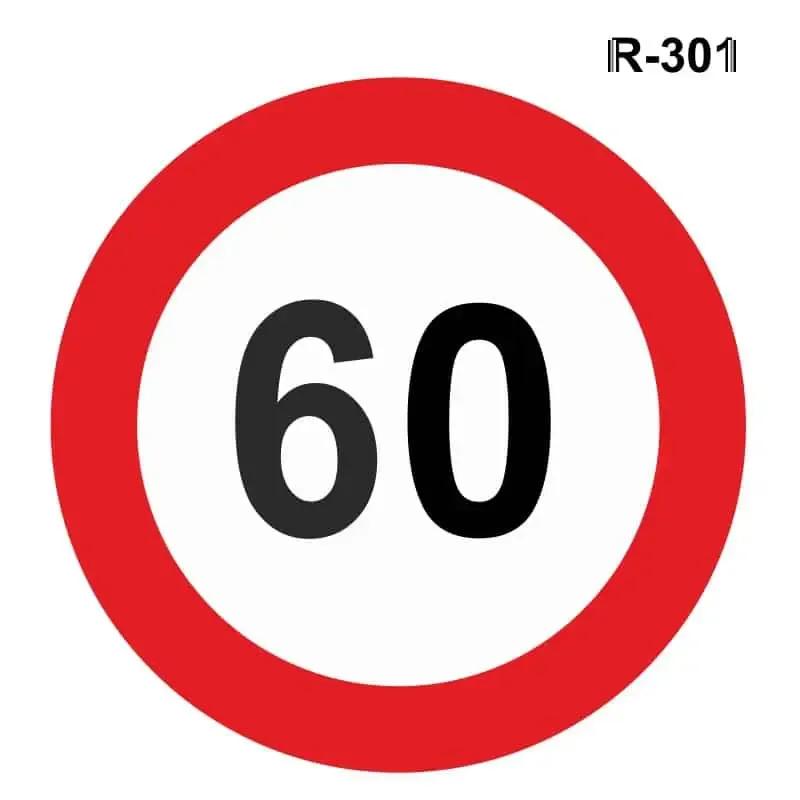 Velocidad máxima de 60 km/h ( R-301 )