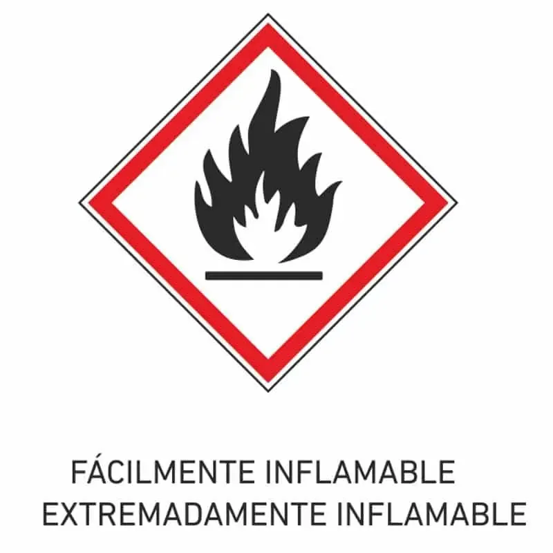 Señalización envases : Fácilmente inflamable