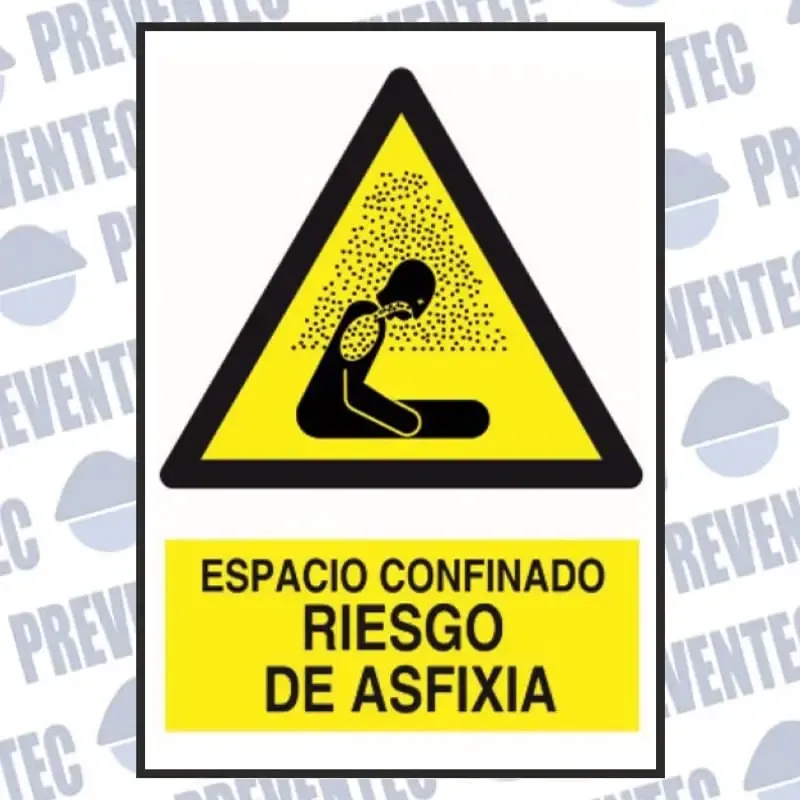 Señal seguridad : Espacio confinado, riesgo de asfixia – DIN A4