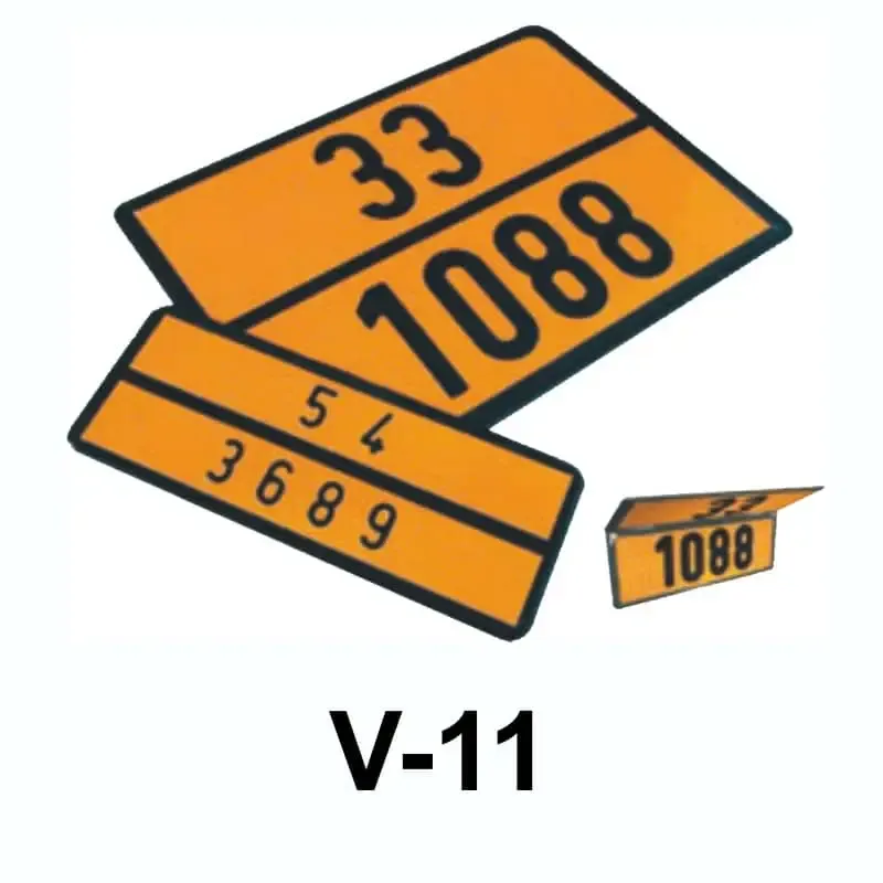 Señal V-11 – Placa transporte mercancías peligrosas