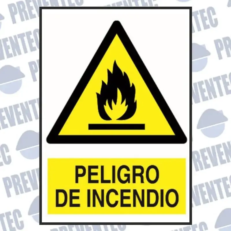 Señales de advertencia de peligro : Peligro de incendio – DIN A4