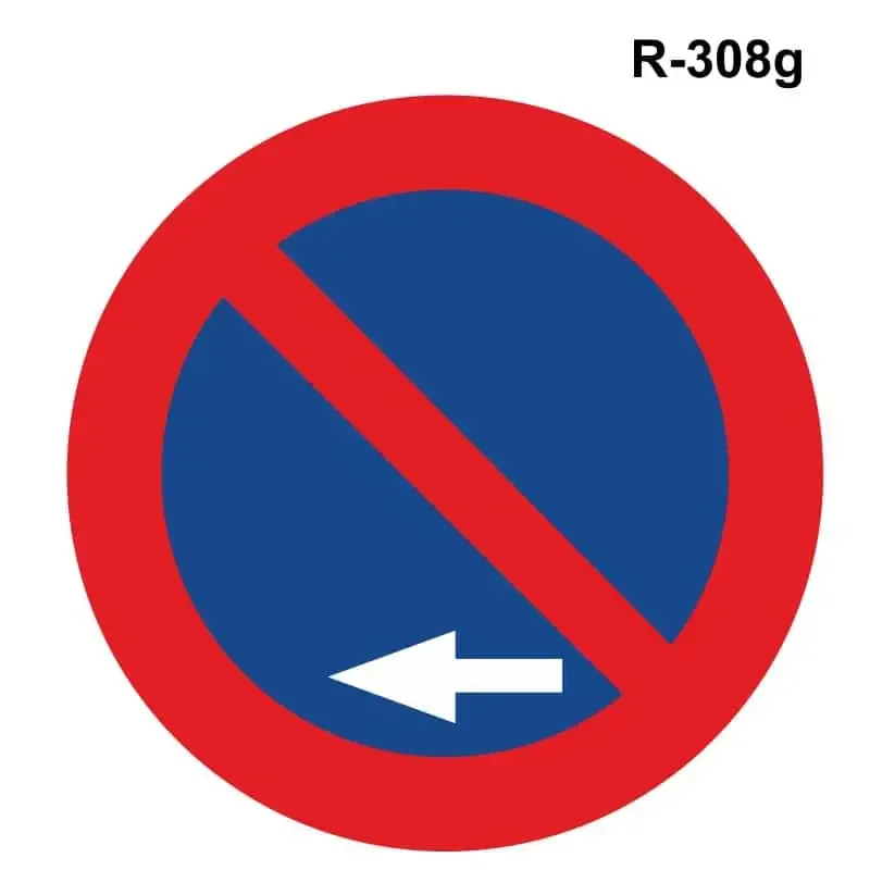Prohibido estacionar a la izquierda ( R-308 g )