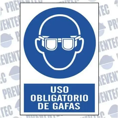 Señalización prevención : Uso obligatorio de gafas