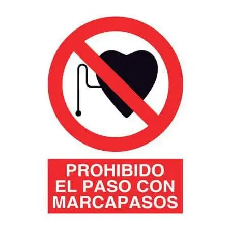 Señales de seguridad : Prohibido el paso con marcapasos