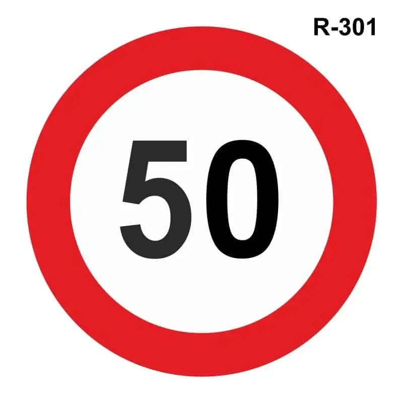 Velocidad máxima de 50 km/h ( R-301 )