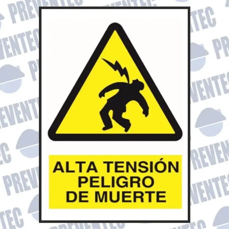 Señales de seguridad : Alta tensión Peligro de muerte – DIN A4