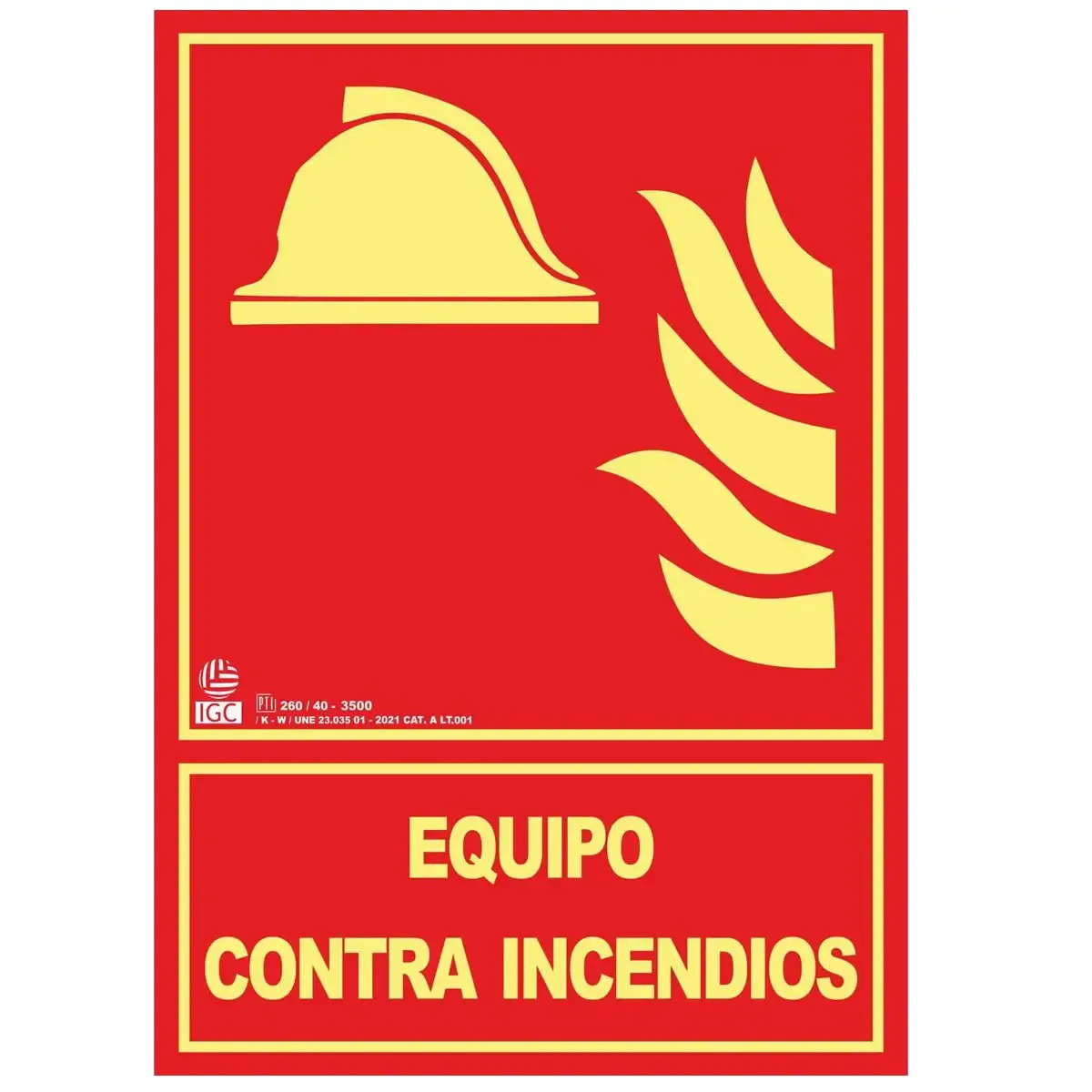 Señalítica : Equipo y conjunto de lucha contra incendios