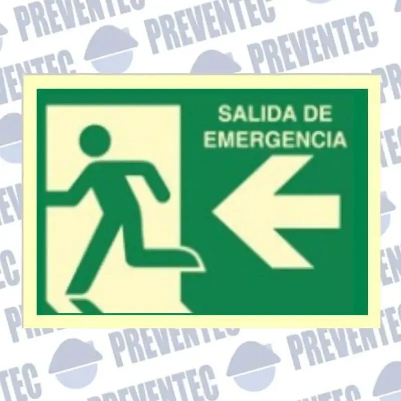 Señalizaciones : Salida emergencia izquierda texto