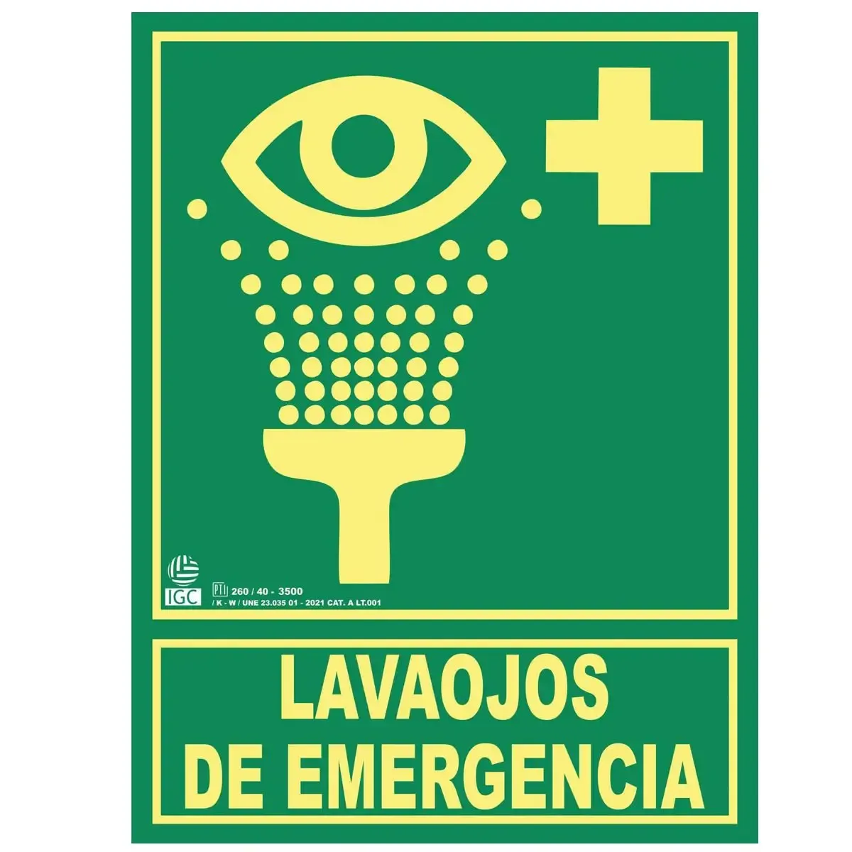 Señal de evacuación : Lavaojos de emergencia