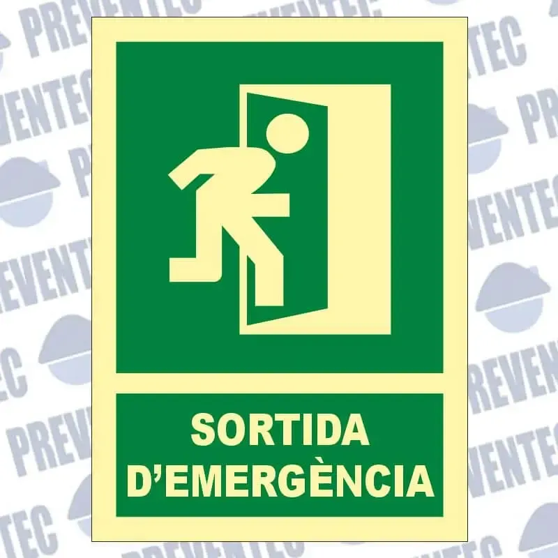 Senyal d`emergència : Sortida porta dreta