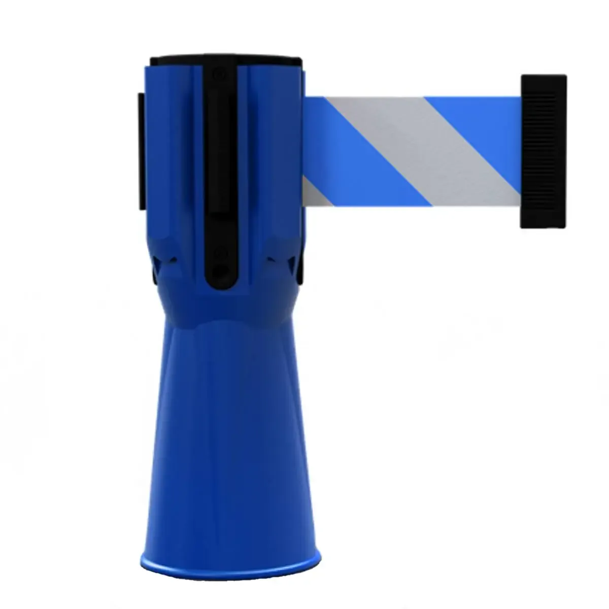 Tensacone con cinta azul y blanca extensible hasta 3 metros